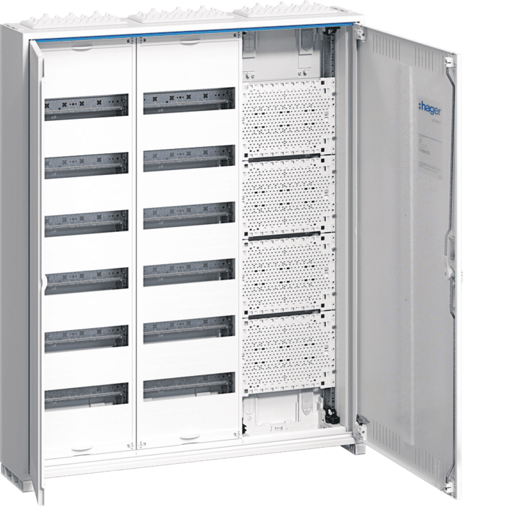 Hager FWB63K1 Universal Enclosure, 144 Modules + Media, Quick Connect