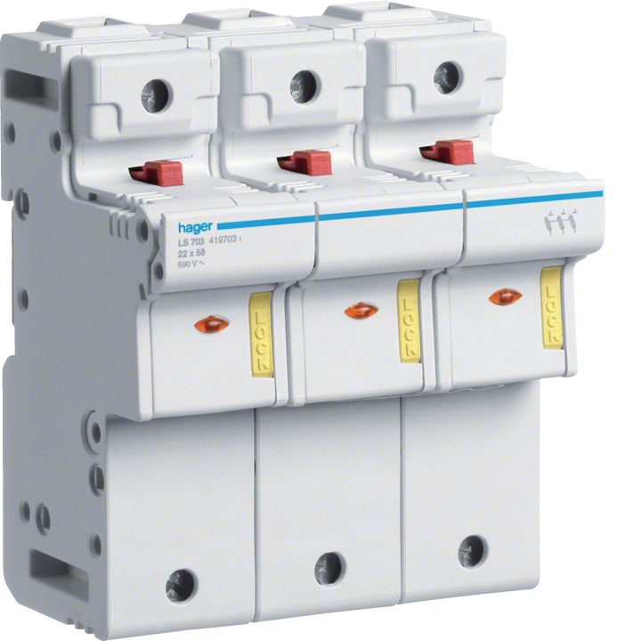 Hager LS703 Fuse Carrier 3P 125A 6M