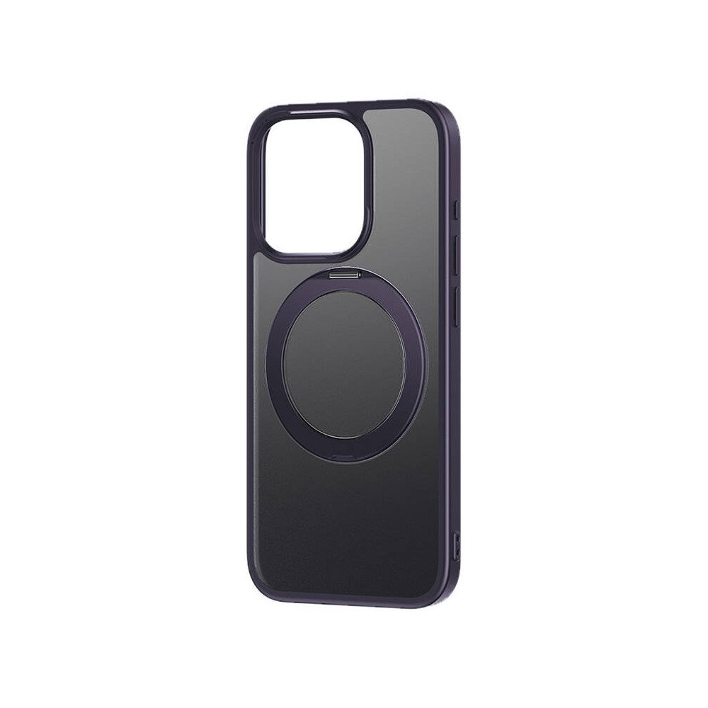 Telefoniumbris alusega Baseus SkyRing 360 iP 14 Pro jaoks + karastatud klaas ja puhastuskomplekt (lilla)