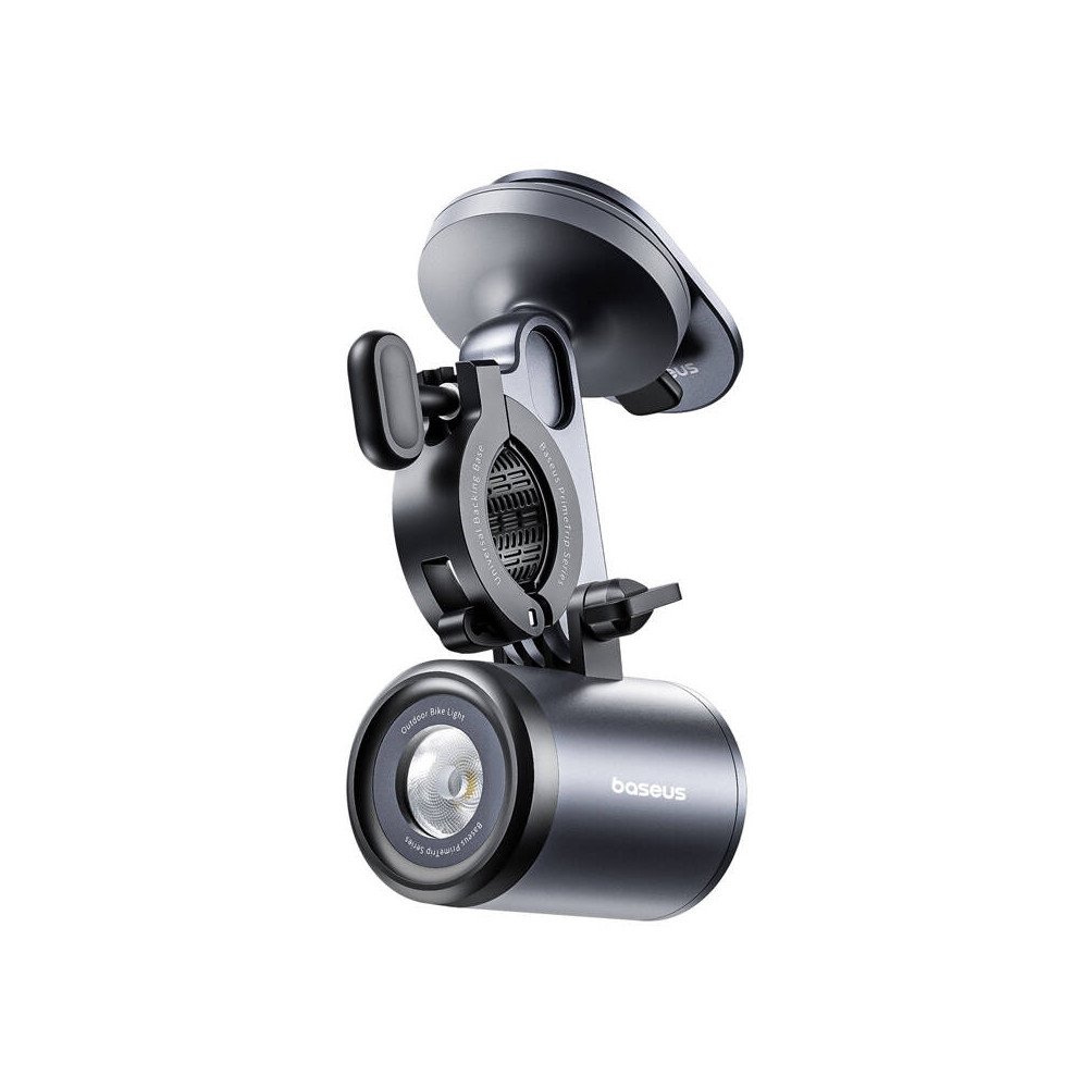 Baseus PrimeTrip 2-in-1 bike mount, phone holder + flashlight (black)