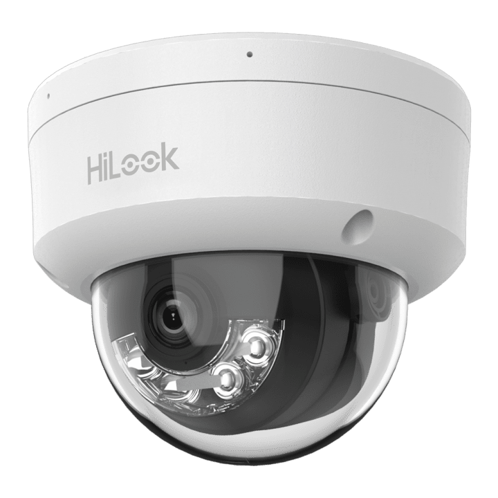 HIKVISION IPC-D140HA-LUC(4mm) 4MP kupolinė IP kamera su PoE, dvigubu apšvietimu, įmontuotu mikrofonu, 20m IR