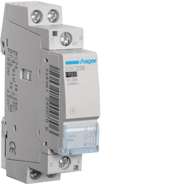 Hager ESC226 kontaktorius 25A 2NC 230V AC
