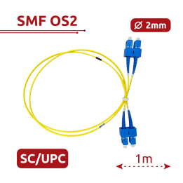 Оптоволоконный патч-корд SAFIRE SF-SC-UPC-SC-UPC-OS2-DX-1M-Y