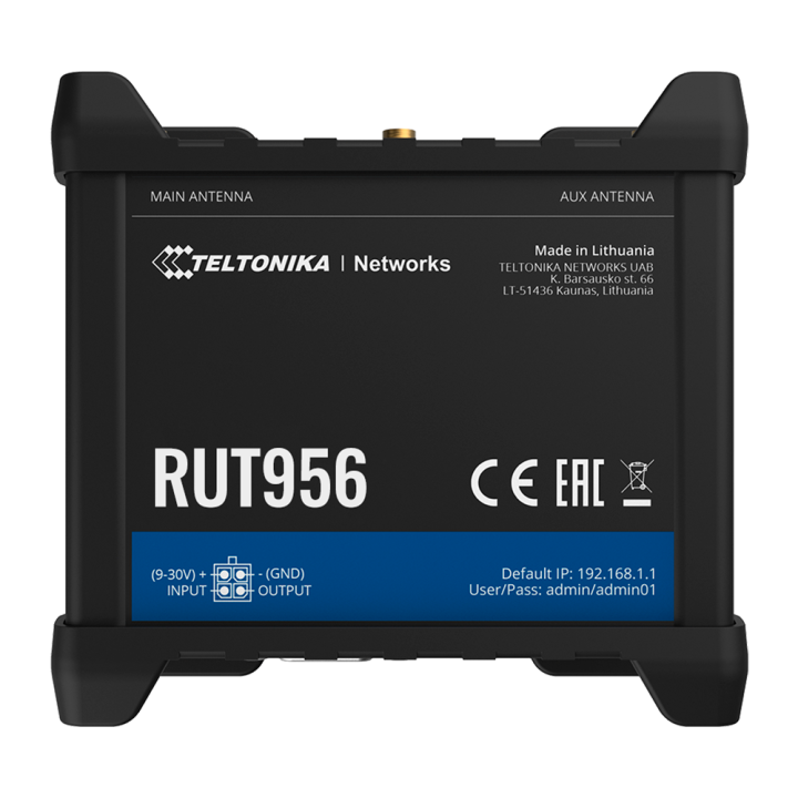 PRIEIGOS TAŠKAS 4G LTE + МАРШРУТИЗАТОР RUT956, две SIM-карты, 2,4 ГГц, 300 Мбит/с Teltonika
