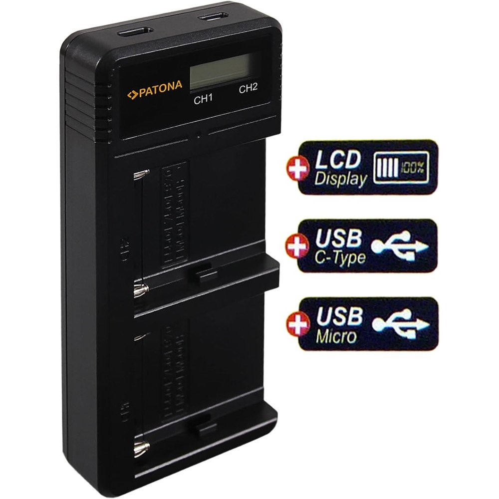 Ladetajs Foto Dual LCD Sony F550/F750/F970 - USB