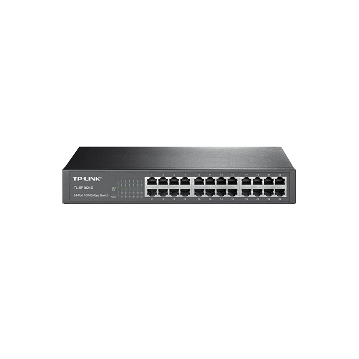 Коммутатор TP-LINK TL-SF1024D, неуправляемый, 21 порт, 10/100Mbps