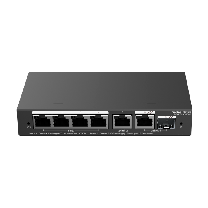 REYEE RG-ES206GS-P 5 portu Gigabit PoE pārvaldāms komutators