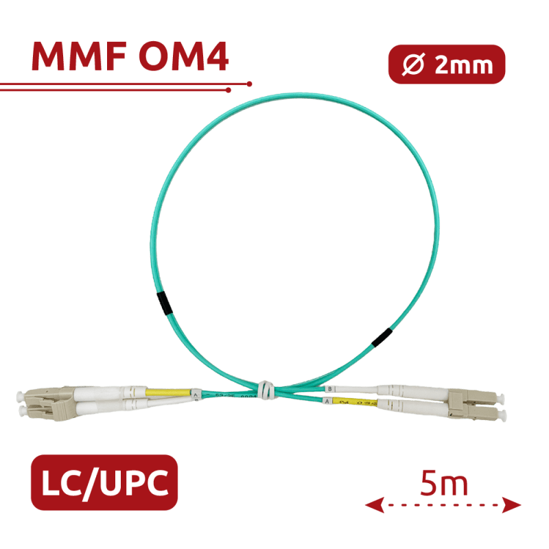 SAFIRE SF-LC-UPC-LC-UPC-OM4-DX-5M-A Fiber Optic Patch Cable