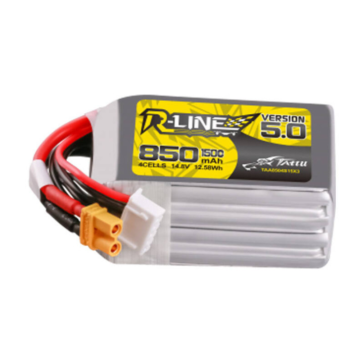 Tattu R-Line versija 5.0 850 mAh 14,8 V 4S1P 150C XT30U-F