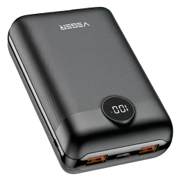 VEGER VG-W2053 Powerbank 10000mAh Musta - Kannettava Laturi