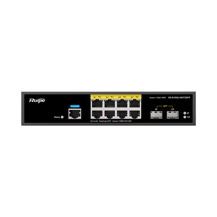 Управляемый гигабитный коммутатор RUIJIE RG-XS-S1930J-8GT2SFP с 2 SFP аплинками