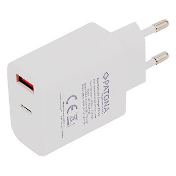 Charger s USB a USB-C vystupem 18W Power delivery