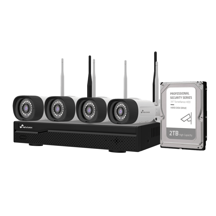 NIVIAN RETAIL NV-KIT1630W6-4CAM-2TB 4-Channel IP Kamera Kit with 2TB HDD