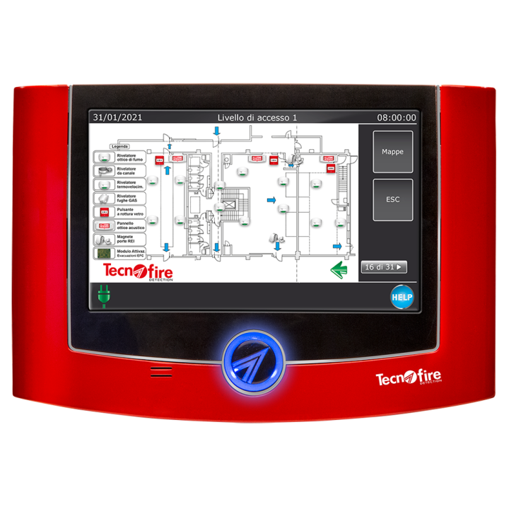 Панель управления системой безопасности TECNOFIRE TF-TFT-7SC с сенсорным экраном