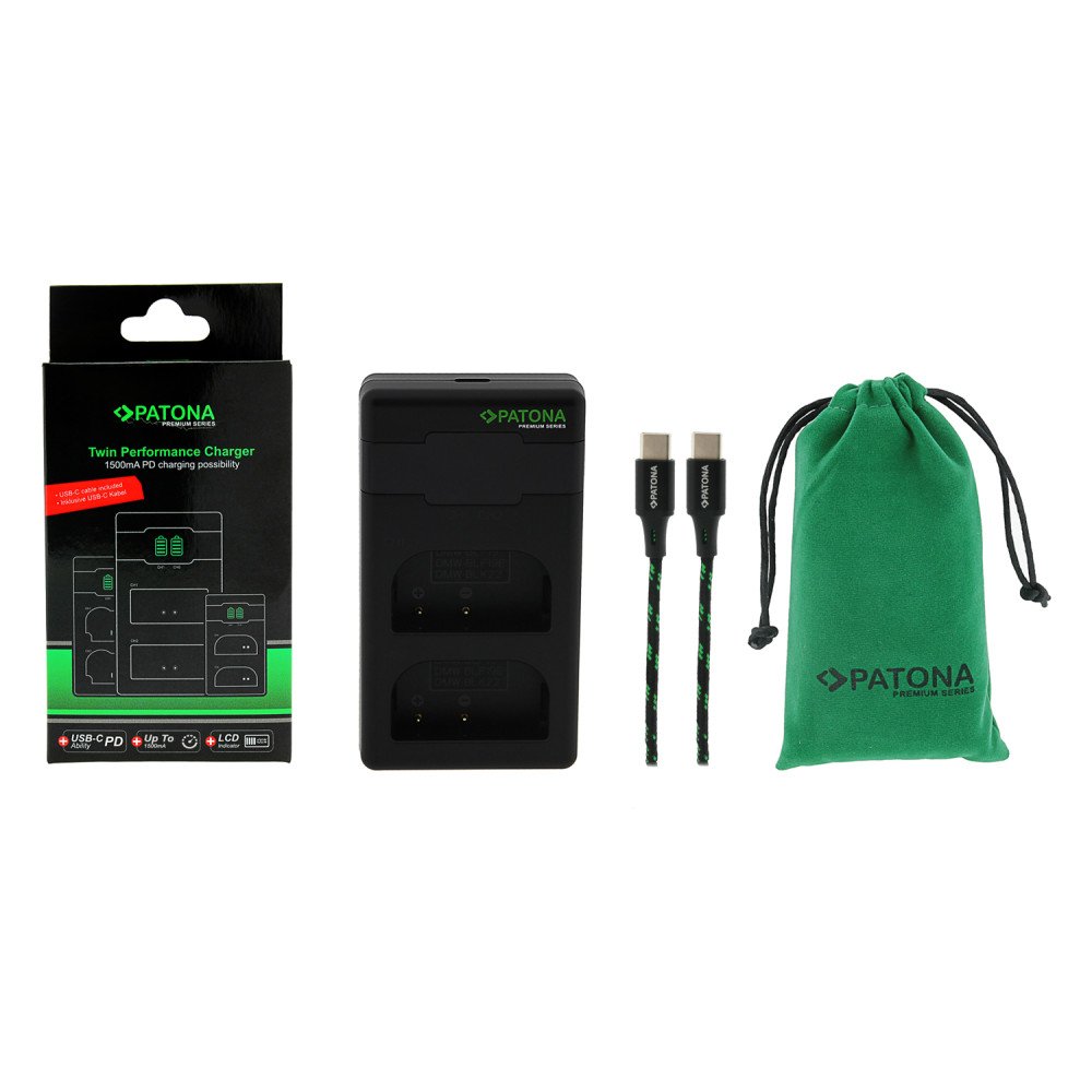 Ladetajs Atrais ladetajs Duals Panasonic DMW-BLF19+ kabelis