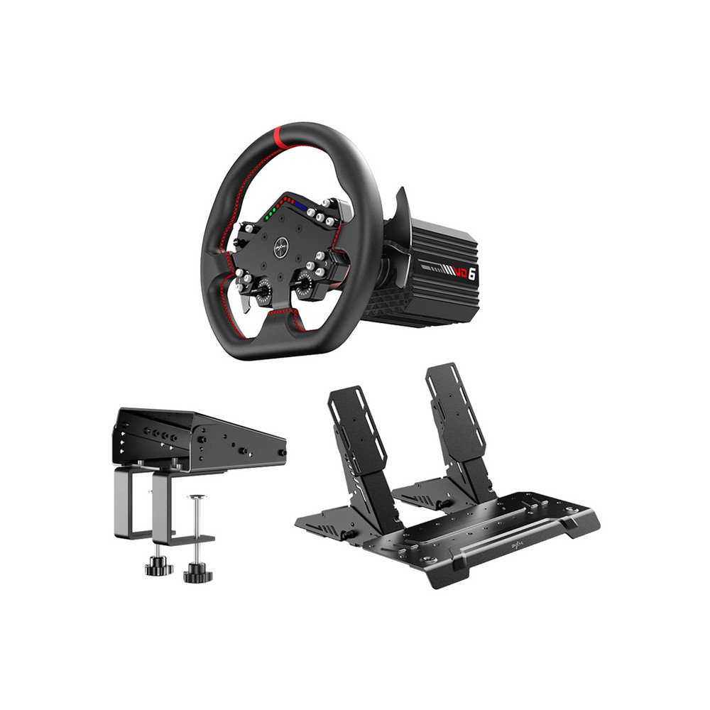 PXN VD6 DBT -sarja - VD6-jalusta + WDS R2 ohjaustanko + PD HM jarru-/kaasupolkimet + Z9-kiinnike