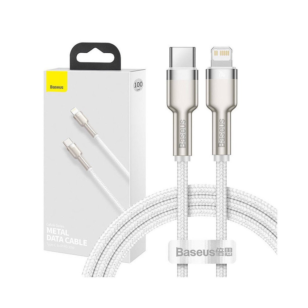USB-C cable for Lightning Baseus Cafule, PD, 20W, 1m (white)