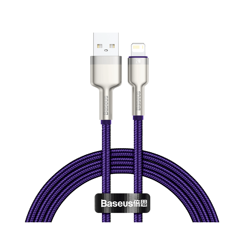 USB-kaapeli Lightning Baseus Cafulelle, 2.4A, 1m (violetti)