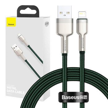 USB-kaabel Lightning Baseus Cafule jaoks, 2,4A, 1m (roheline)