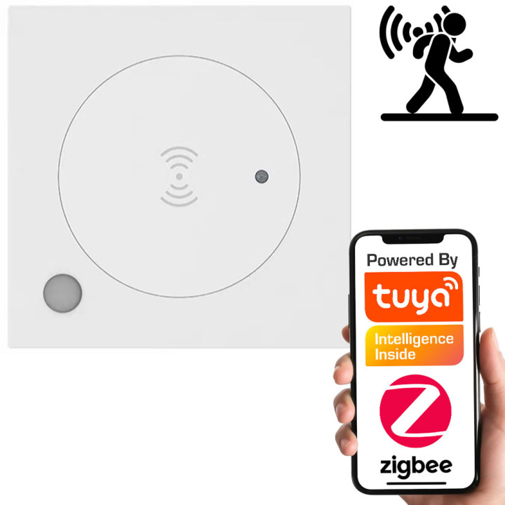 24 GHz seinään asennettava liike- ja valoanturi | ZigBee | TUYA Smart