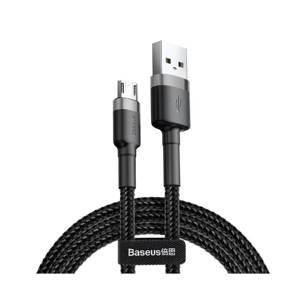 Baseus Cafule Micro USB -kaapeli 2,4A 1m (harmaa + musta)