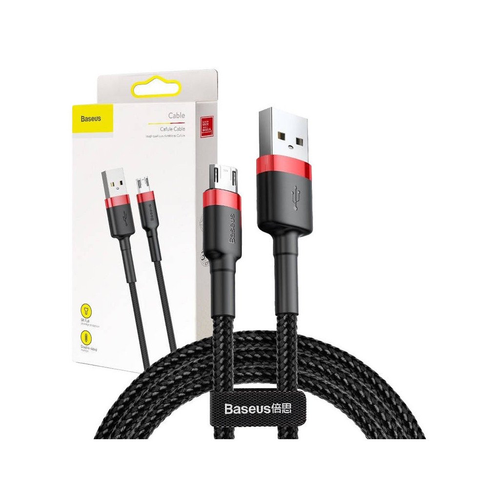 Baseus Cafule mikro USB laidas 2A 3 m (juodas + raudonas)
