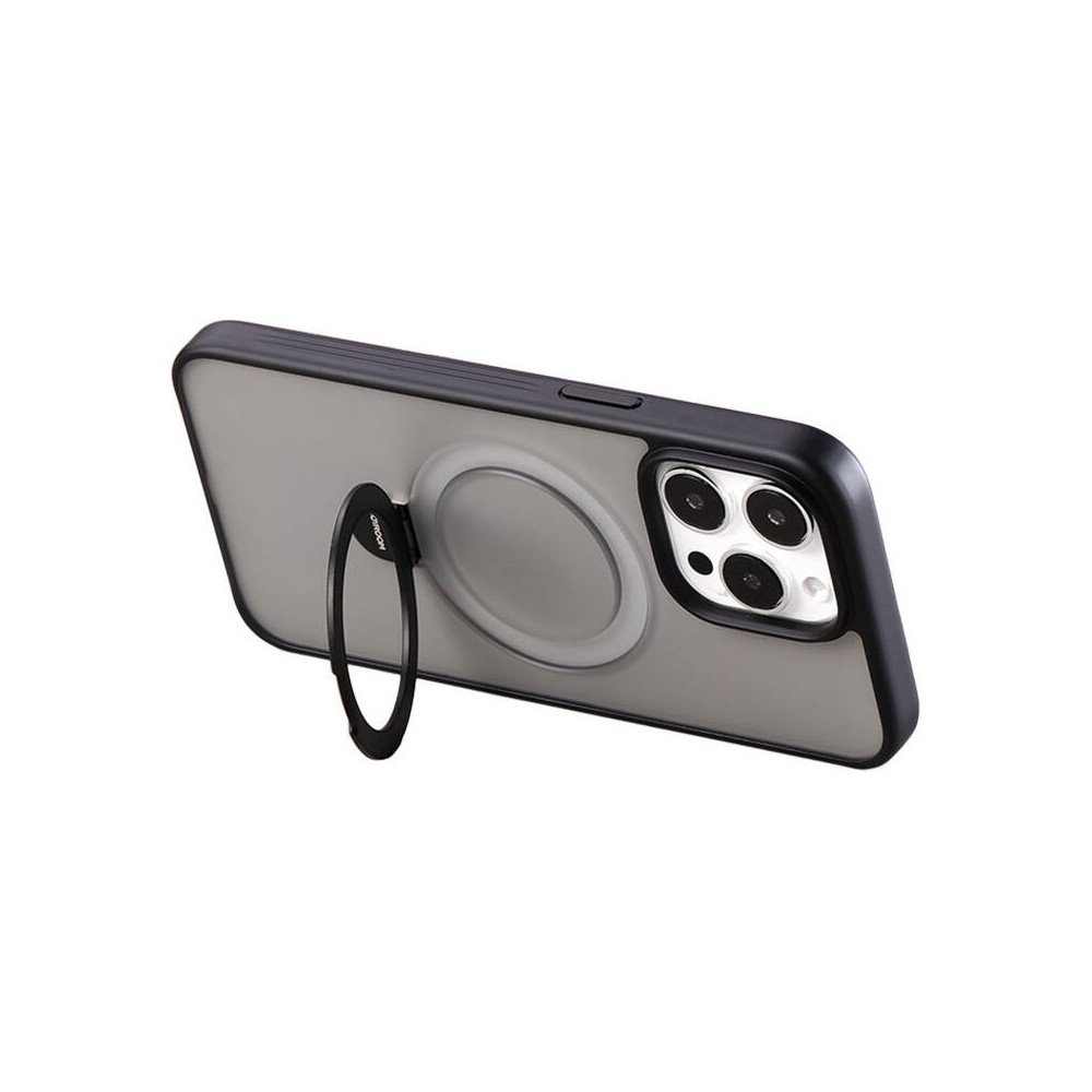 Joyroom JR-BP004 magnetinis apsauginis deklas su laikikliu iPhone 15 (juodas)