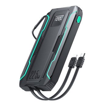 Powerbank Joyroom JR-L017 10 000 mAh, 22,5 W, Lightning + USB-C-kaapeli (musta)