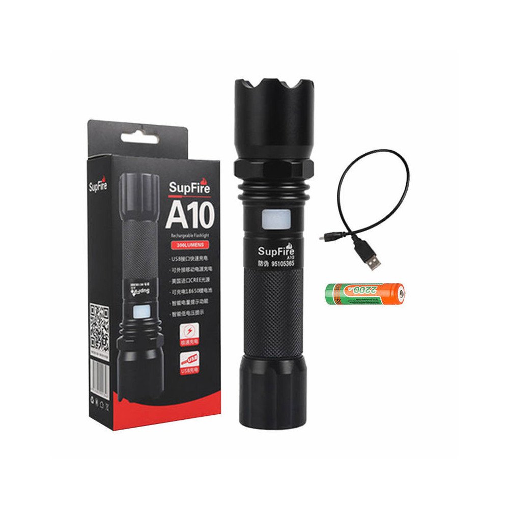 Superfire A10 taskulamp, 550 lm, USB, 100-200 m, 5 reziimi