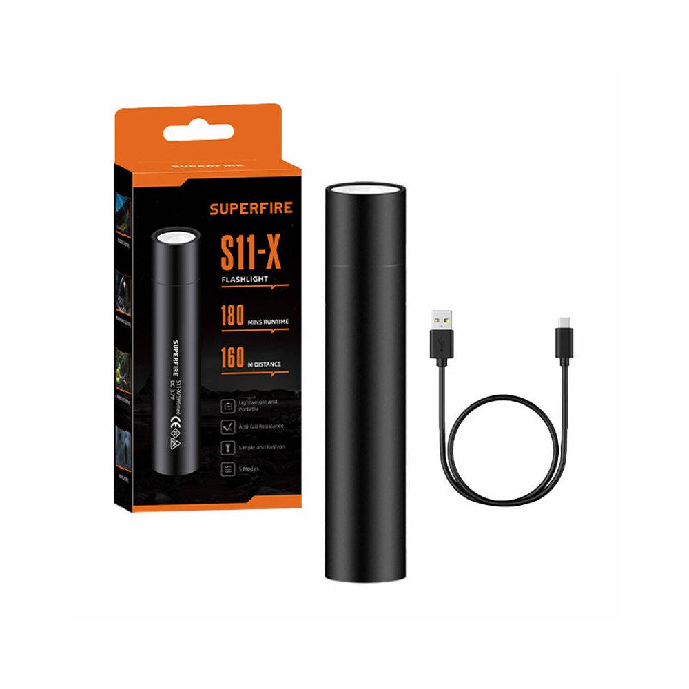 Superfire S11-X taskulamp, 700 lm, USB, 5 reziimi