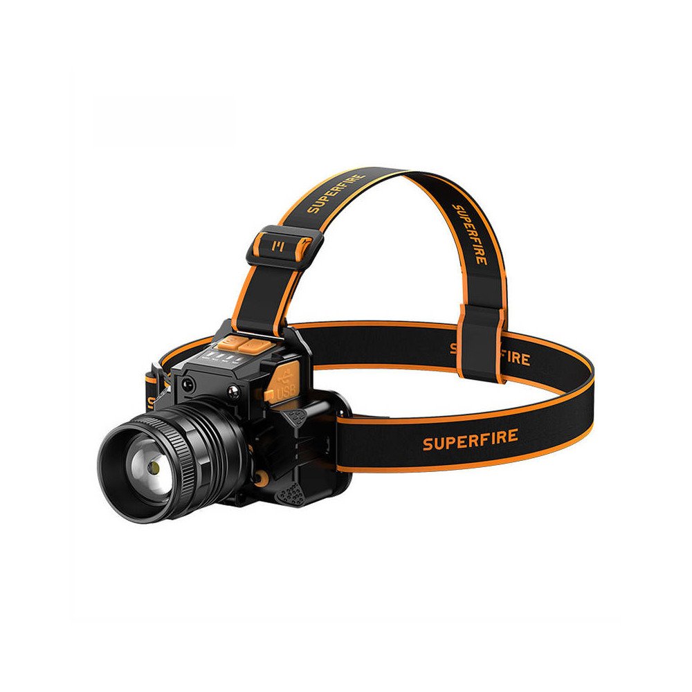 Superfire HL58 headlamp flashlight, 350 lm, USB, 3 modes, 200m