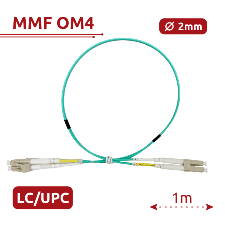 SAFIRE SF-LC-UPC-LC-UPC-OM4-DX-1M-A 1m OM4 optiskās šķiedras kabelis