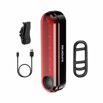 Superfire BTL01 galinis dviracio zibintas, USB, 230 mAh