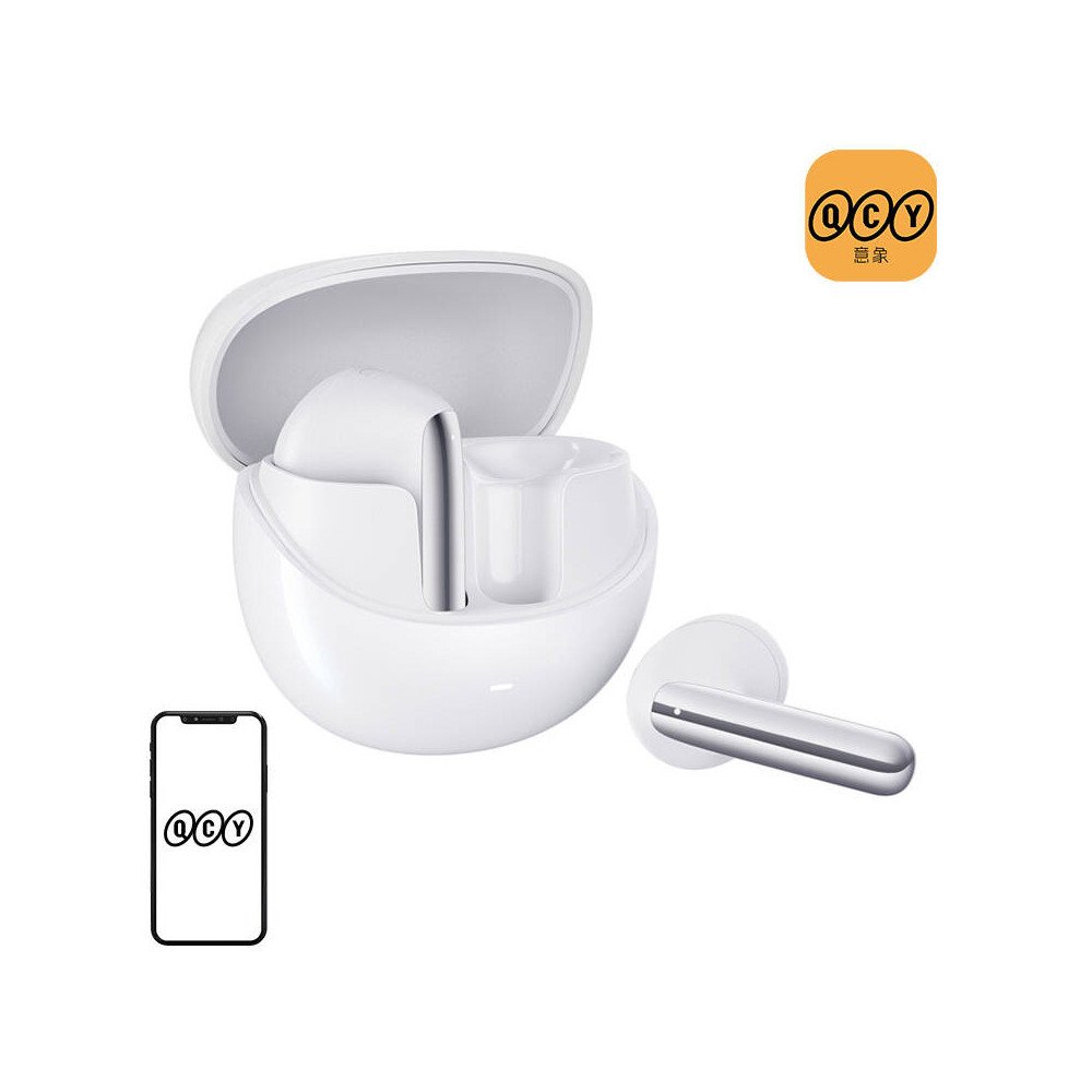 TWS QCY AilyBuds Pro HT10 austinas, ANC (baltas)