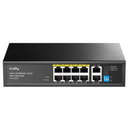 CUDY FS1010PG 8 portu PoE slēdzis 10/100Mbps 2 augšupsaites porti nepārvaldāms galddatora