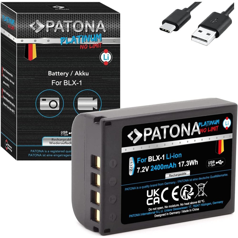 Battery Olympus BLX-1 2400mAh Li-Ion Platinum USB-C charging