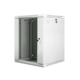 Lanberg :: Rack Cabinet 19” Sienas stiprinājums 15U/600X600 (plakans iepakojums) V2 pelēks, stikla durvis