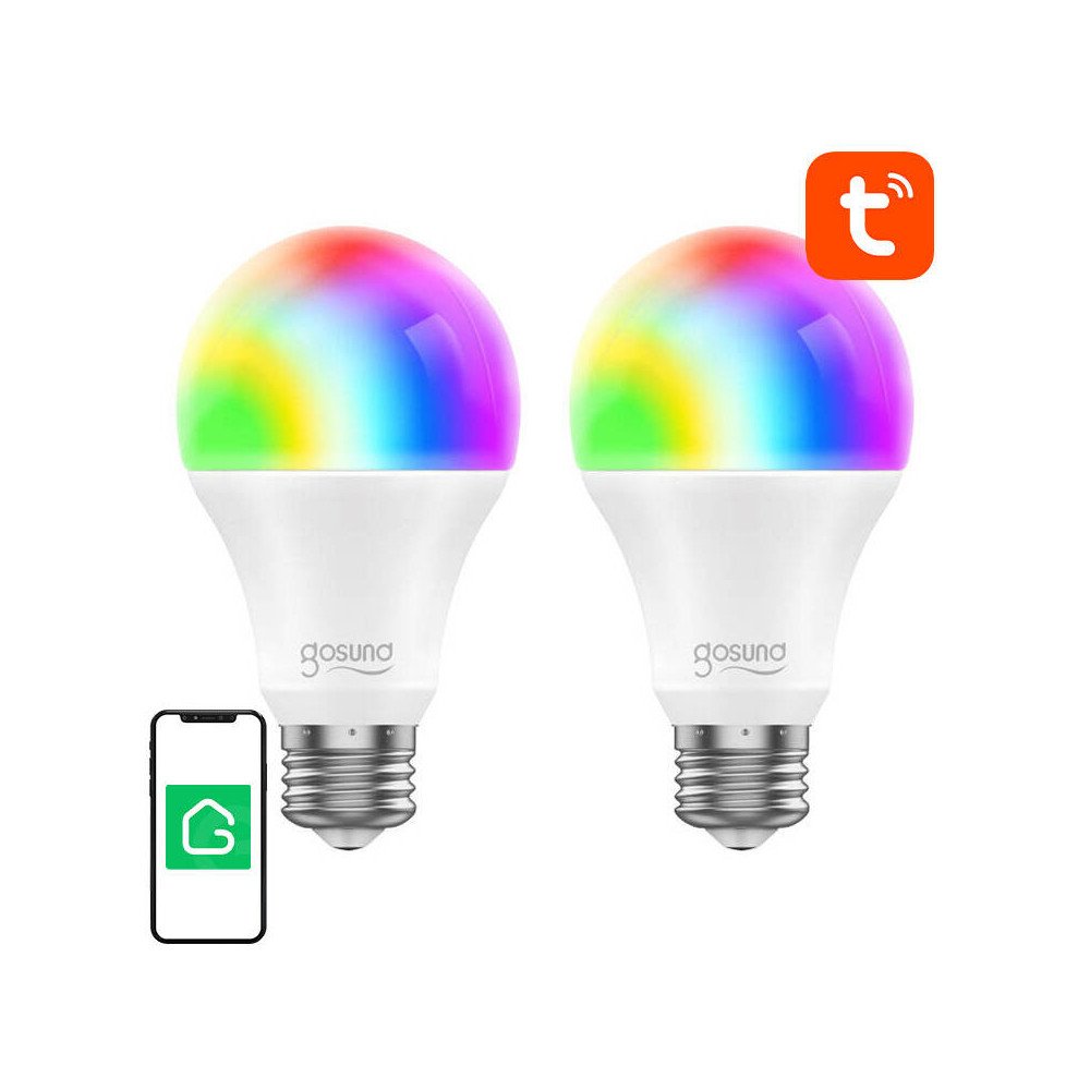 Smart Bulb WiFi RGB LED Gosund WB4-2 E27 (2 kpl) Tuya