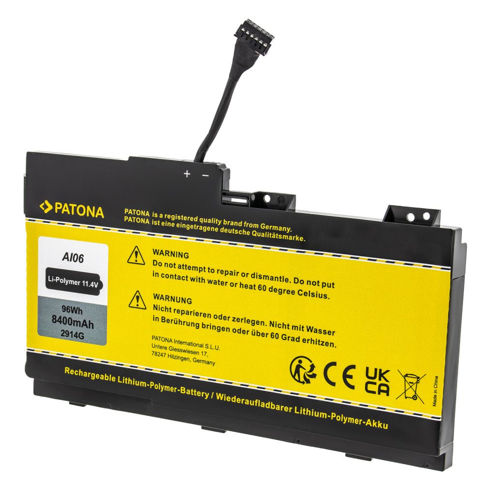 Battery HP ZBook 17 G3 8400mAh Li-Pol 11.4V AI06XL