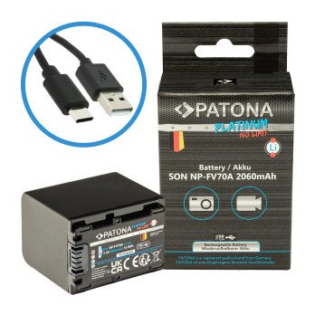Aku Sony NP-FV70A 2060mAh Li-Ion Platinum USB-C charging