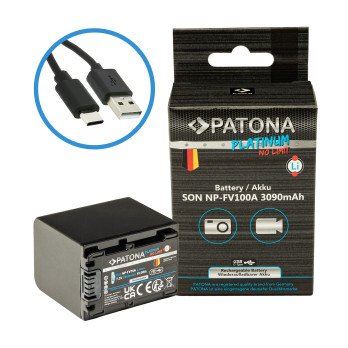 Aku Sony NP-FV100 3090mAh licio jonu platininis USB-C ikrovimas