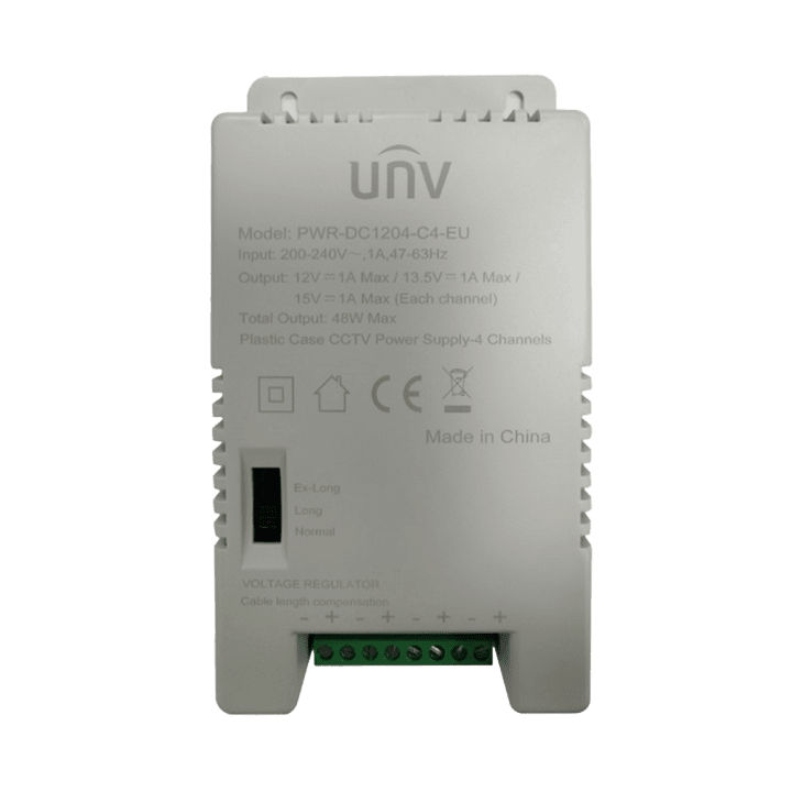 UNIVIEW UV-PWR-DC1204-C4-EU 12V 4A DIN Rail Power Supply