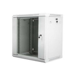 Lanberg :: Rack Cabinet 19” Sienas stiprinājums 12U/600X450 (plakans iepakojums) V2 Pelēks, Stikla durvis