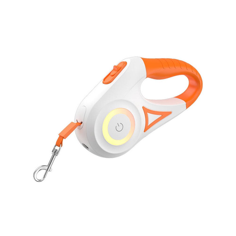 Rojeco Dog automaatne jalutusrihm LED 5 m (valge ja oranz)