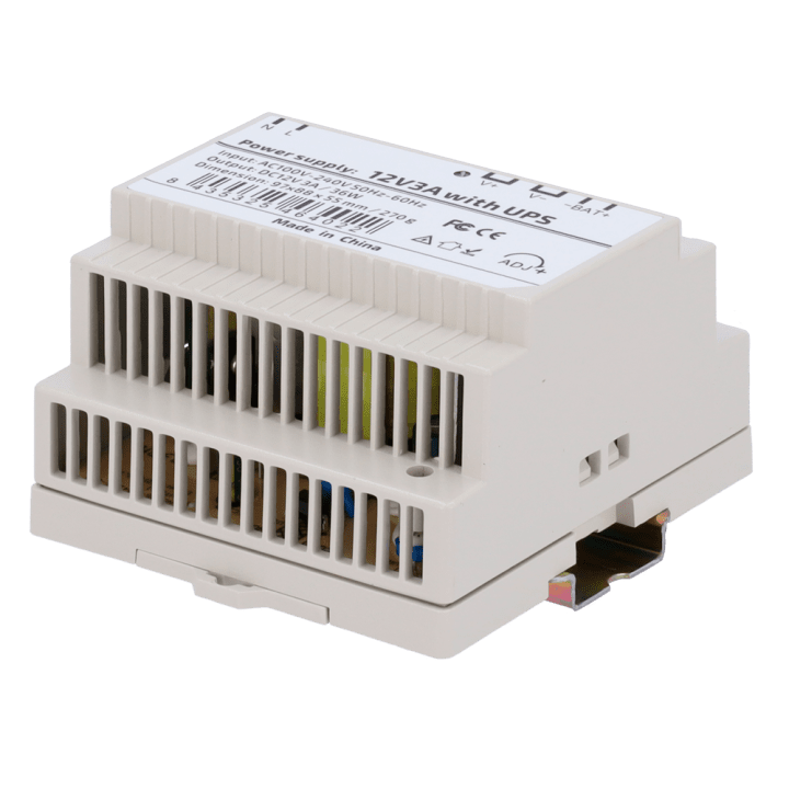 MARCA BLANCA DC12V3A-DIN-UPS-P DIN Rail Power Supply 12V 3A with UPS