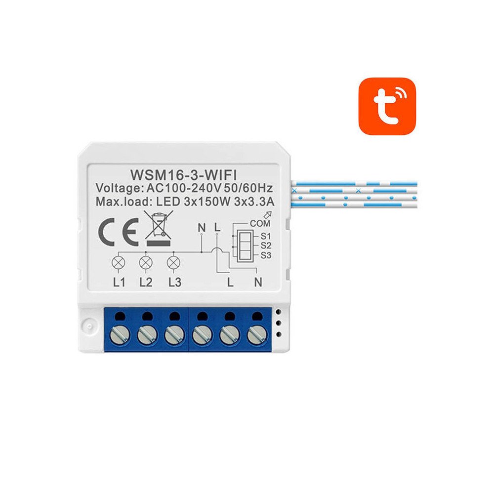 Smart Switch modulis WiFi Avatto WSM16-W3 TUYA