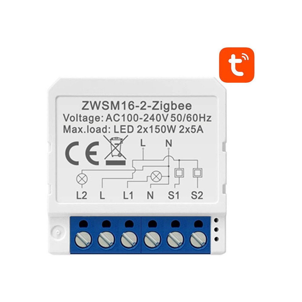 Smart Switch Module ZigBee Avatto ZWSM16-W2 TUYA