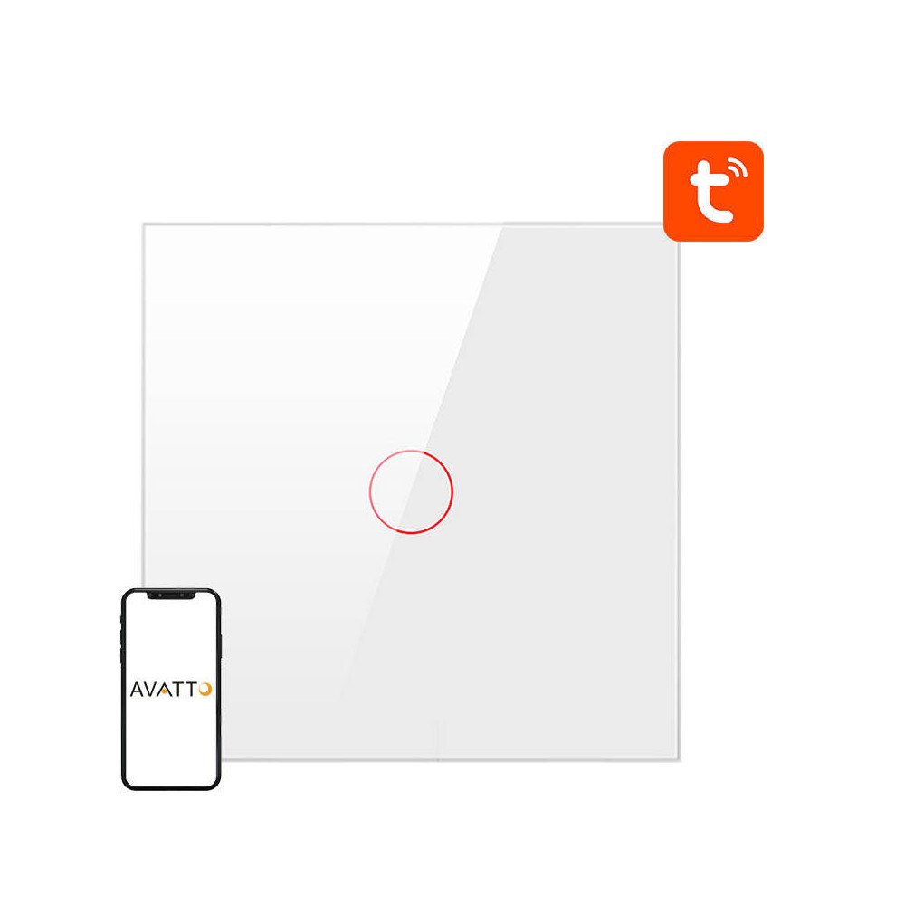 Alykas valokytkin ZigBee Avatto ZTS02-EU-W1 1-suuntainen TUYA (valkoinen)