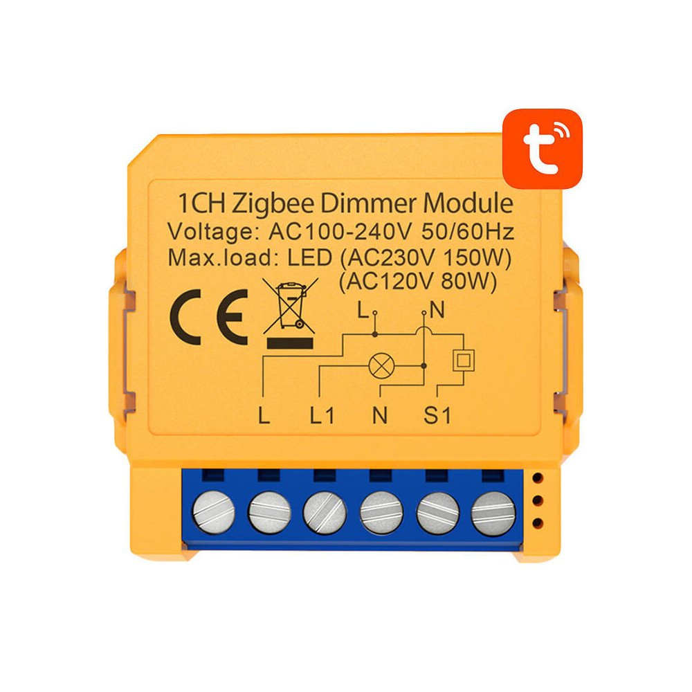 Viedais kontaktligzdas sledzis ZigBee Avatto ZDMS16-2 TUYA