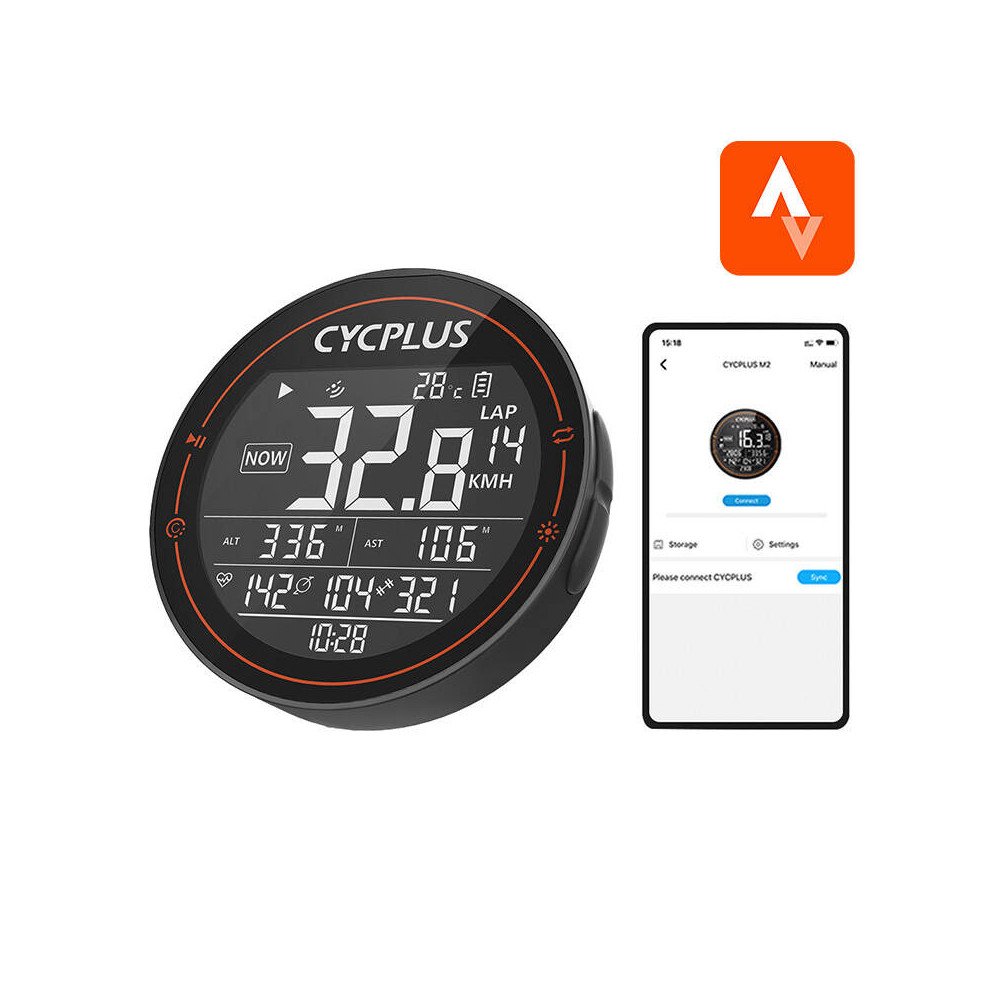 Cycplus M2 velo dators - savietojams ar Strava, Trainingpeaks u.c.